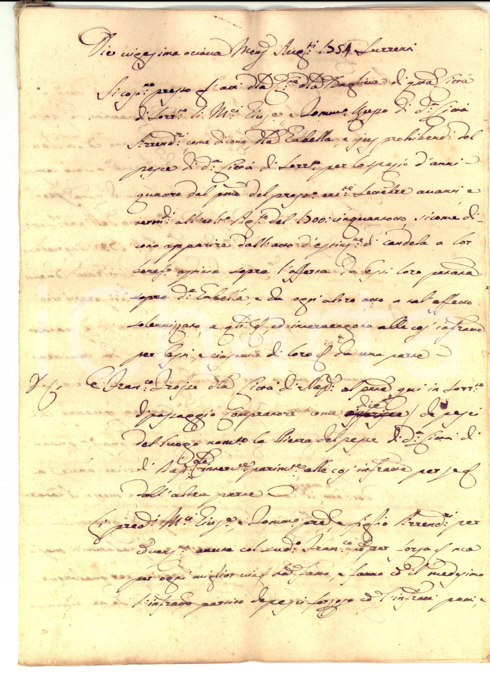 Documento originale, autentico 1754 SORRENTO NA Contratto Tommaso RUSSO e Francesco TROISE per vendita pesce 1