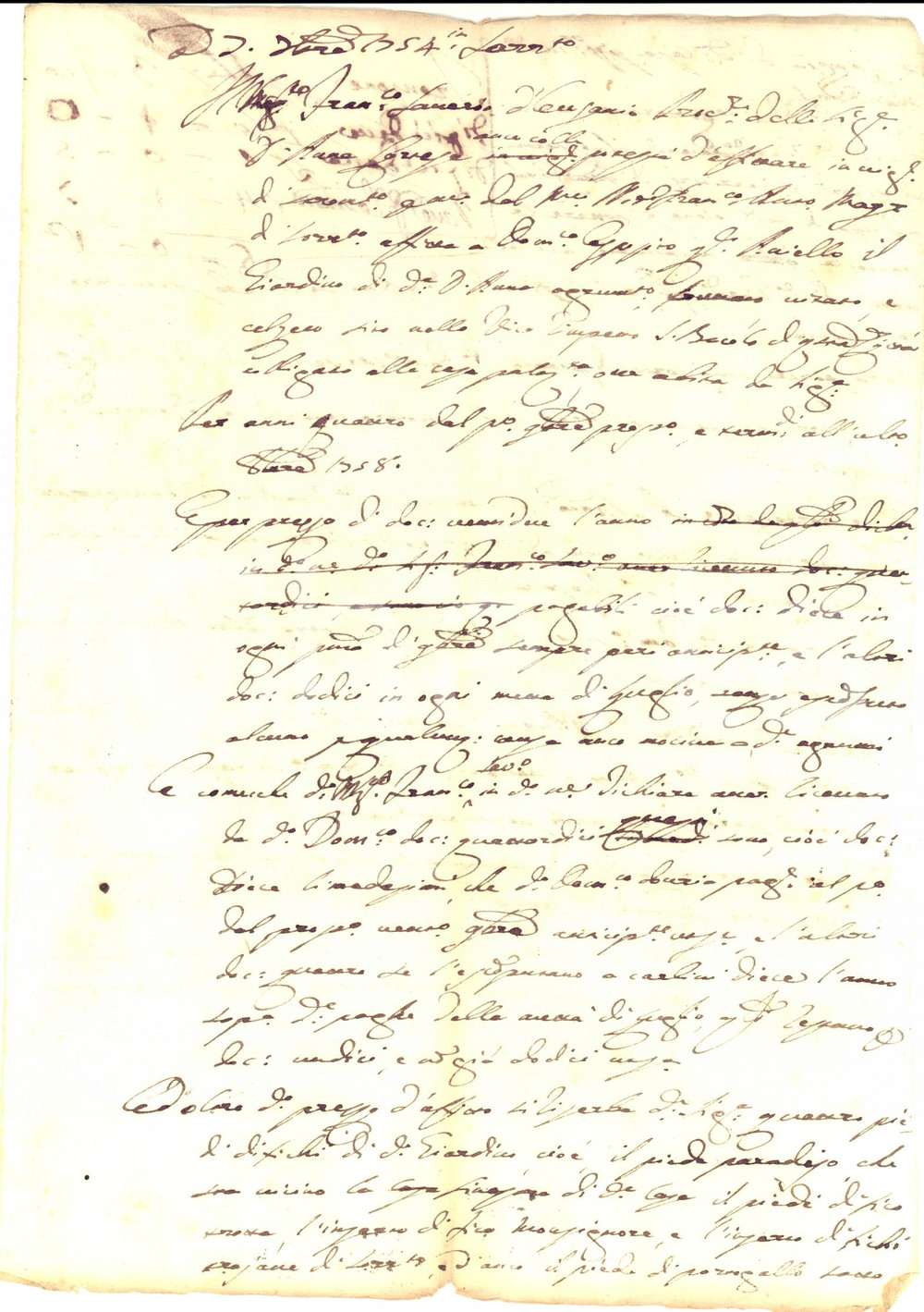 Documento originale, autentico 1754 SORRENTO SAN BACOLO NA Donna Anna CORTESE affitta agrumeto Manoscritto 1