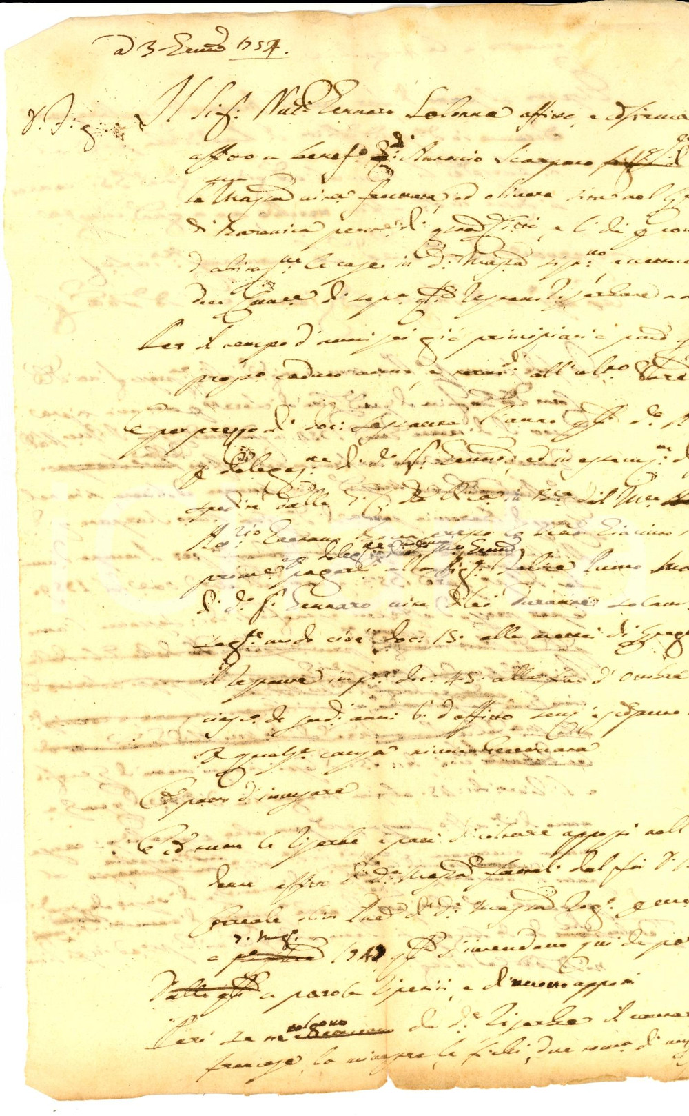 Documento originale, autentico 1754 SORRENTO NA Gennaro COLONNA affitta un frutteto ad Antonio SCARPATO 1