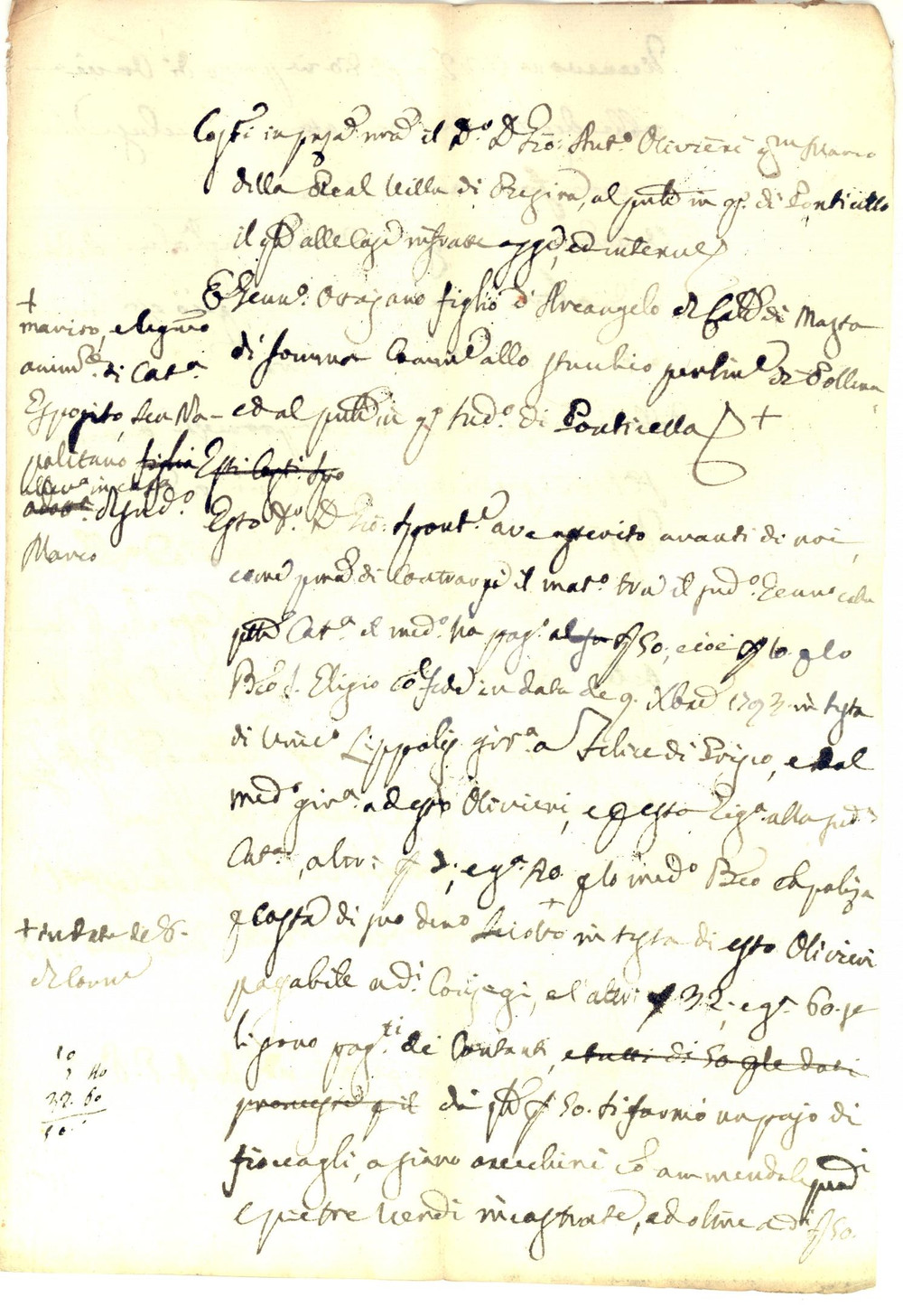 Documento originale, autentico 1794 NAPOLI PONTICELLI Contratto di matrimonio e dote di Caterina ESPOSITO 1