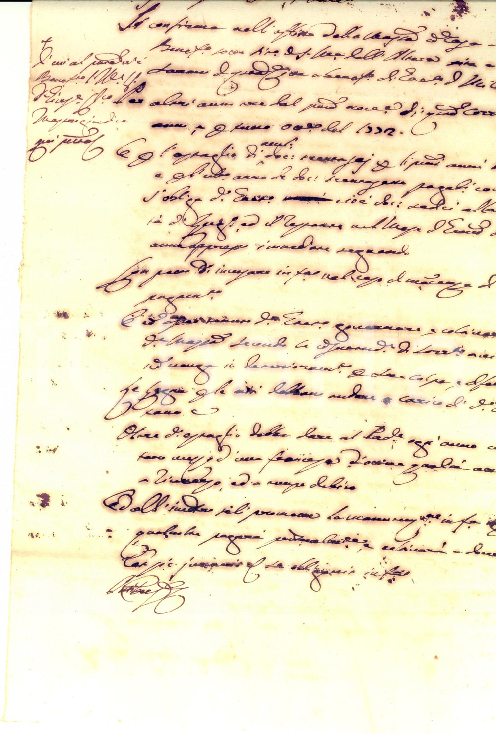 Documento originale, autentico 1769 CESARANO NA Gaetano DI MILANO conferma affitto a Giuseppe MAZARO 1