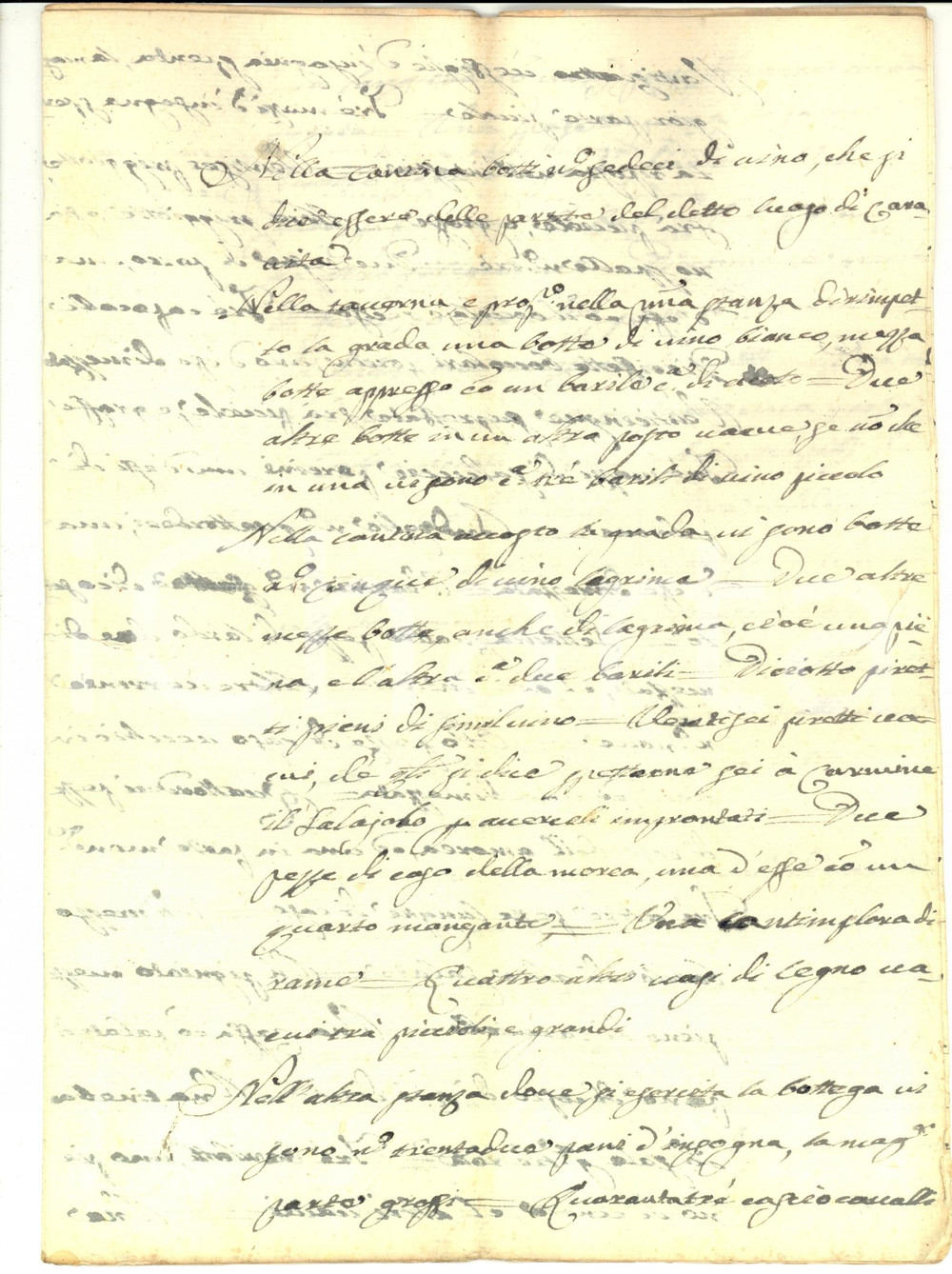 Documento originale, autentico 1796 CARAVITA NA Inventario casa ereditata da Rosa BELARDO minore INCOMPLETO 1