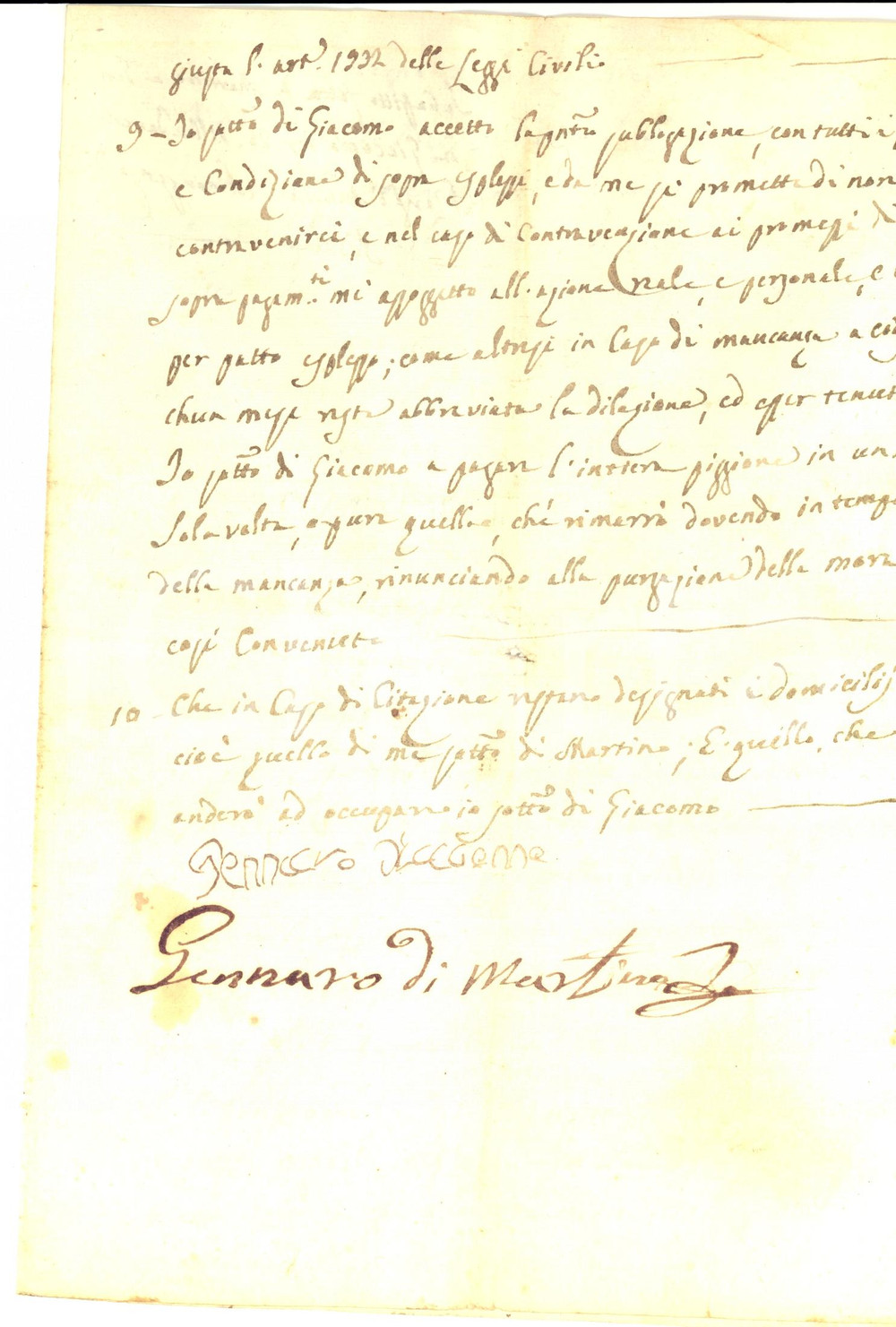 Documento originale, autentico 1831 NAPOLI ANTIGNANO Gennaro DI MARTINO pizzicagnolo subaffitta bottega 1