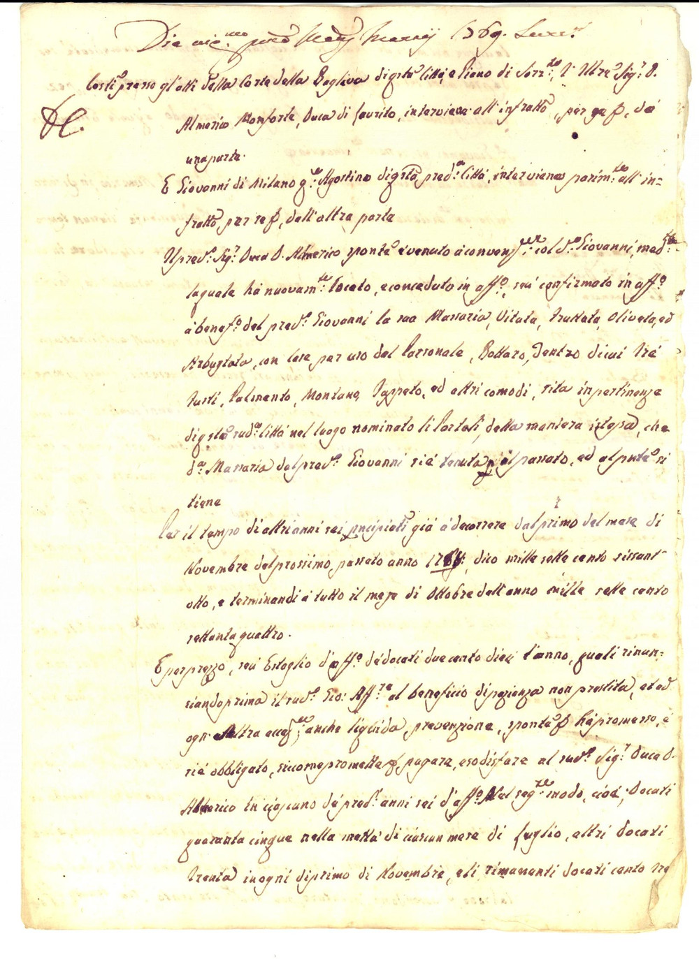 Documento originale, autentico 1769 SORRENTO NA Duca Almerico MONFORTE DI LAURITO rinnova affitto masseria 1