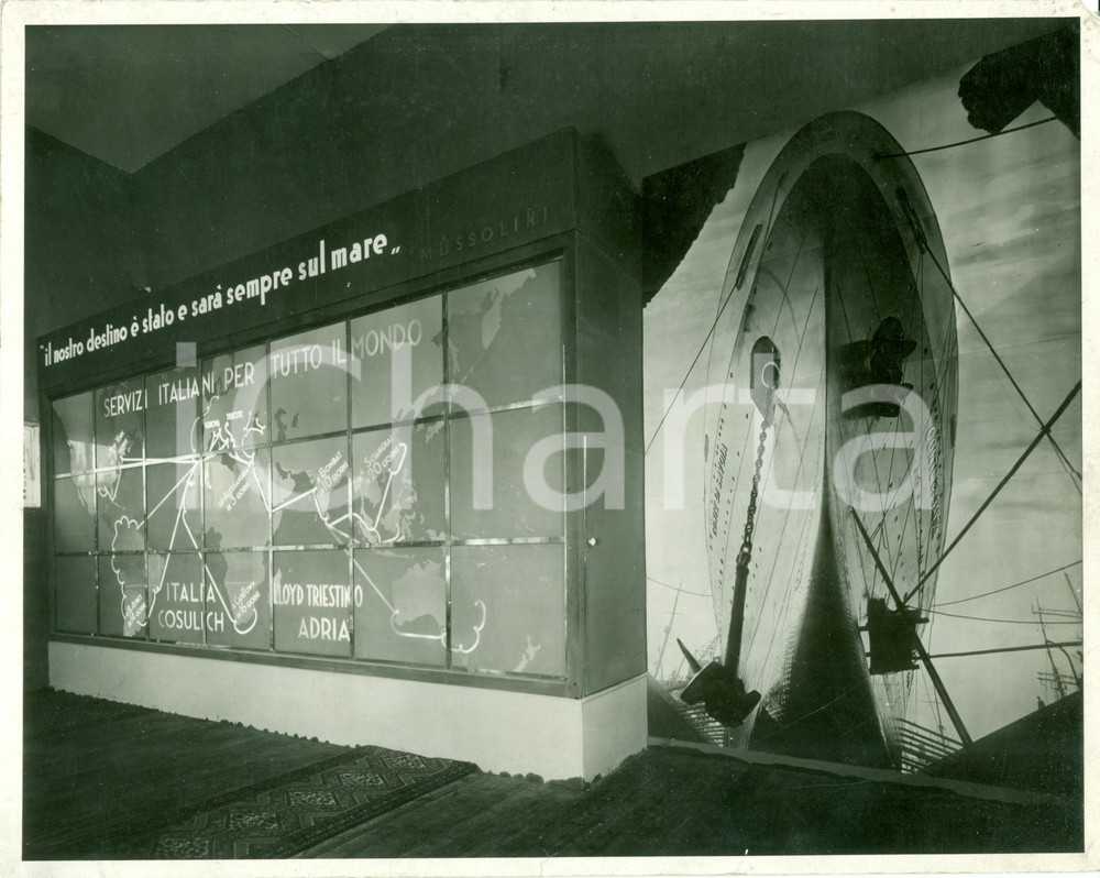 Fotografia d epoca originale 1935 GENOVA III Mostra del Mare Padiglione Servizi marittimi CONTE DI SAVOIA 1