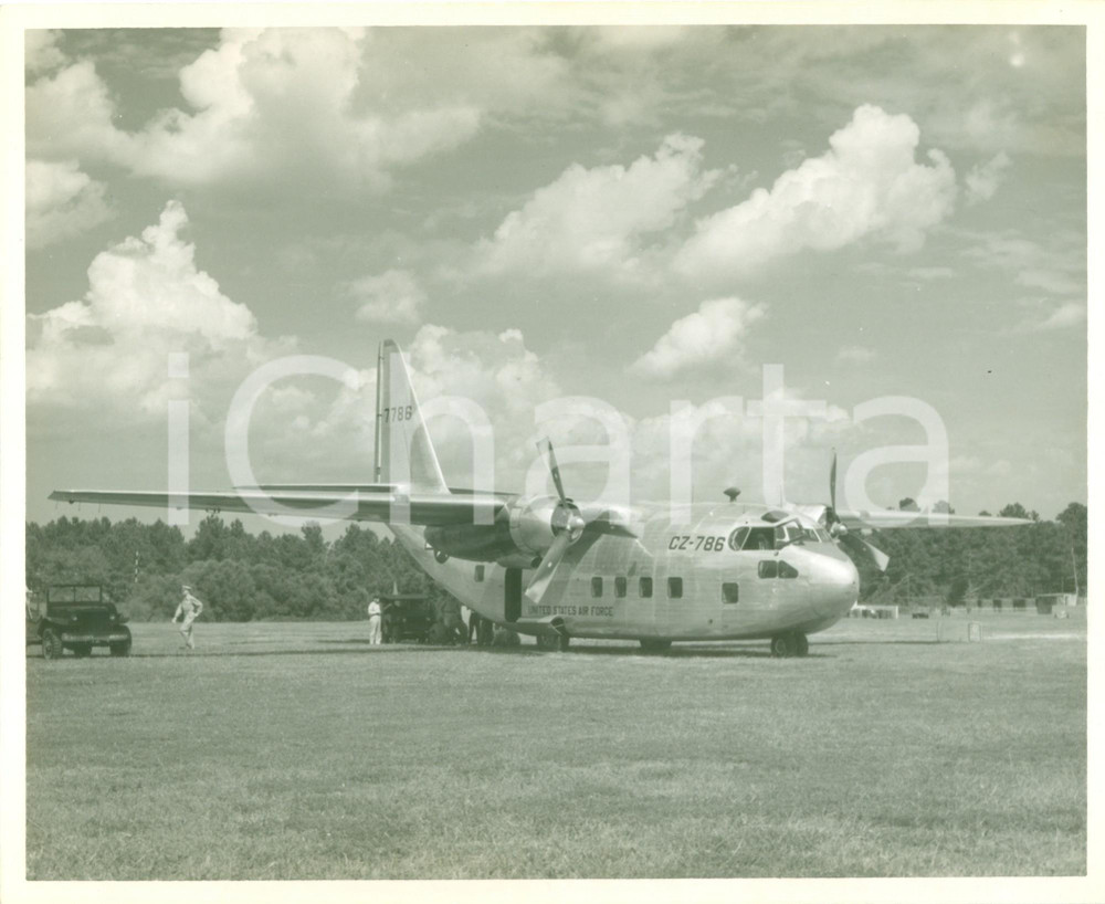 Fotografia d epoca originale 1949 USAF, Fairchild C123 Provider, PROTOTYPE CZ786 Foto 1