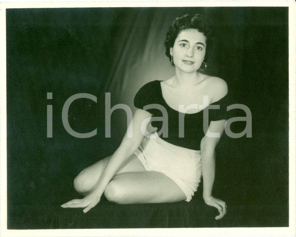 Fotografia d epoca originale 1955 ca NORTH CAROLINA USA U.S.A.F. Pinup posa seducente shooting fotografico 1