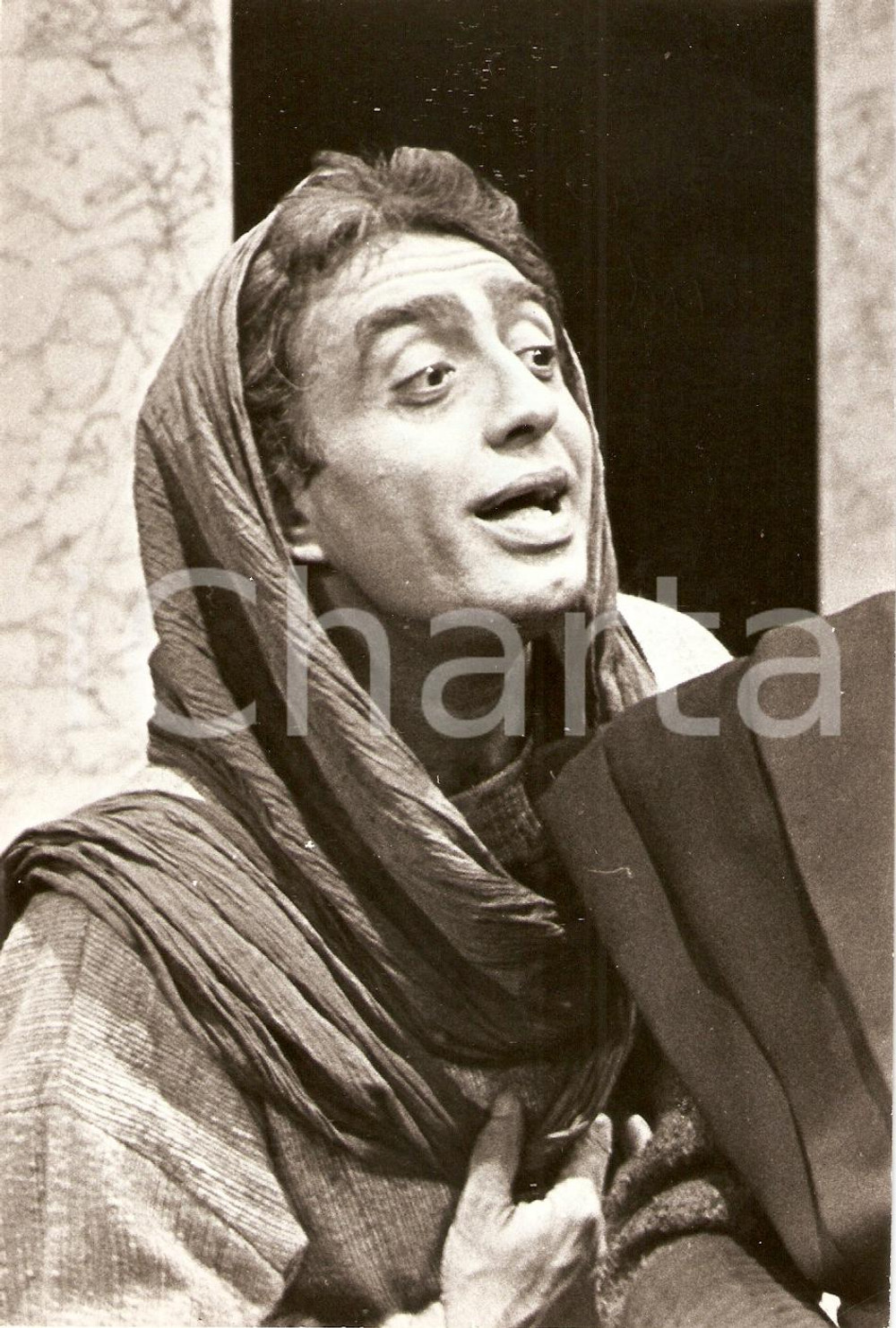Fotografia d epoca originale 1980 ca TEATRO Peppe BARRA durante spettacolo Ritratto Fotografia 1