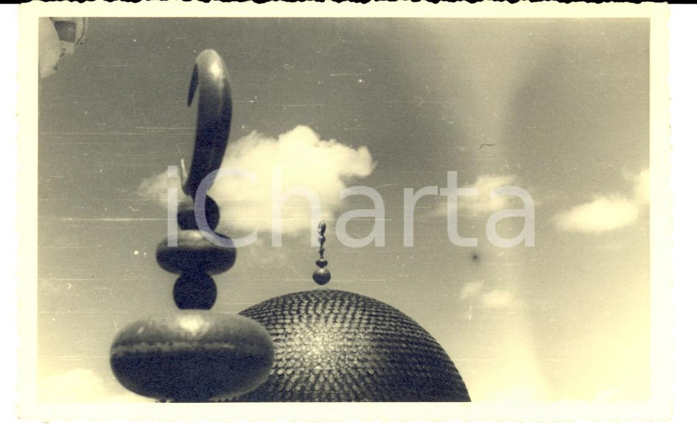Fotografia d epoca originale 1930 ca AOI ERITREA Particolare del tetto di una moschea Cartolina FP NV 1