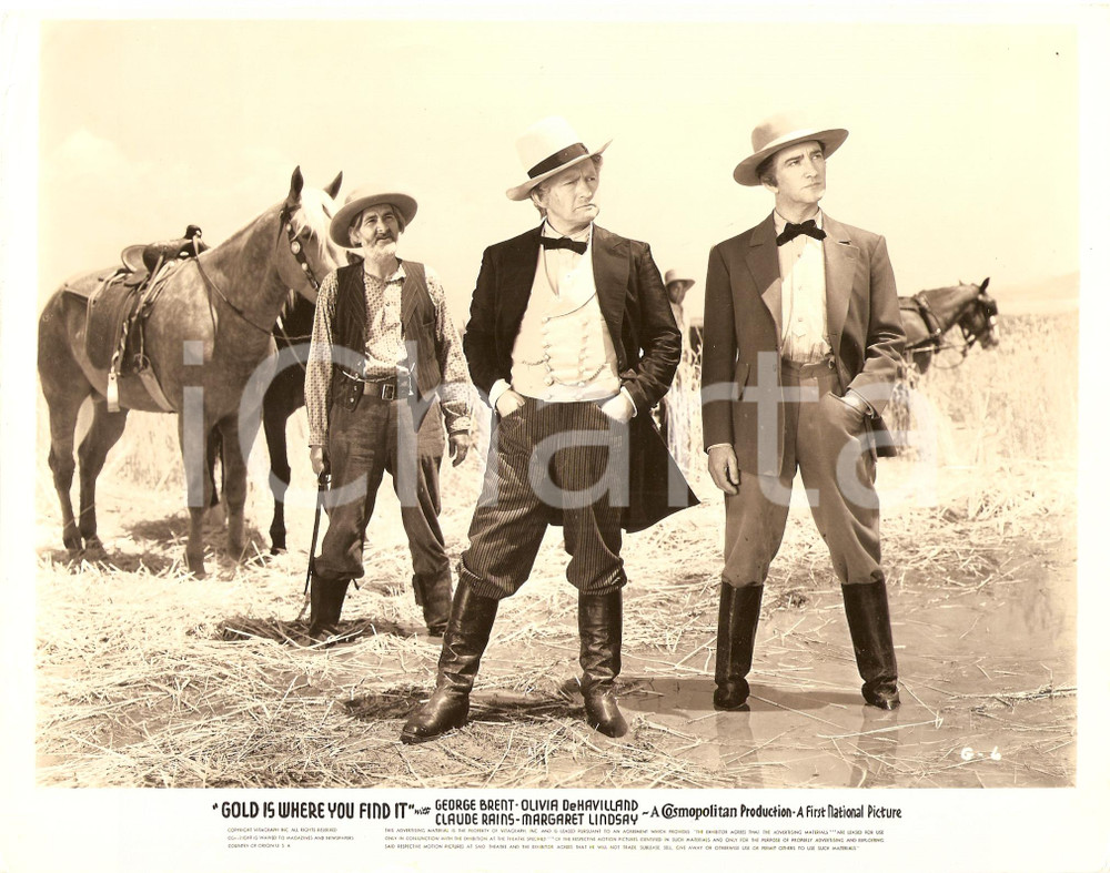 Fotografia d epoca originale 1938 GOLD IS WHERE YOU FIND IT Claude RAINS John LITEL Movie Photo 1