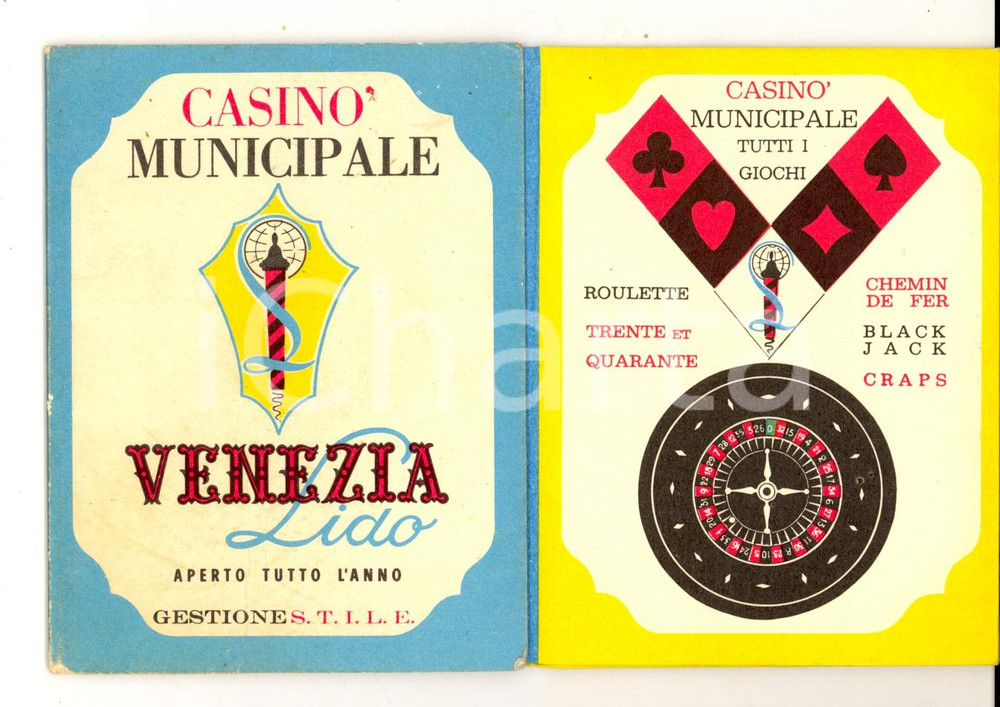 Materiale pubblicitario d’epoca 1964 VENEZIA LIDO Opuscolo pubblicitario del CASINO  MUNICIPALE 1