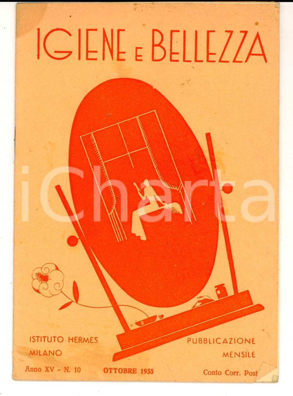 Giornale, rivista storica 1935 MILANO Istituto HERMES Igiene e bellezza Rivista Anno XV nÂ° 10 1