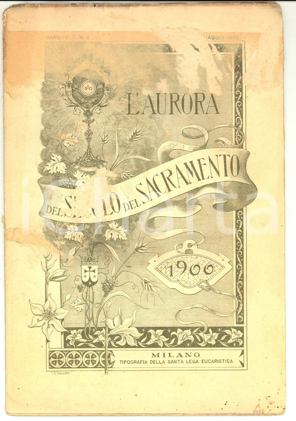Giornale, rivista storica 1900 MILANO L aurora del secolo del sacramento Rivista ILLUSTRATA Anno IV nÂ° 5 1
