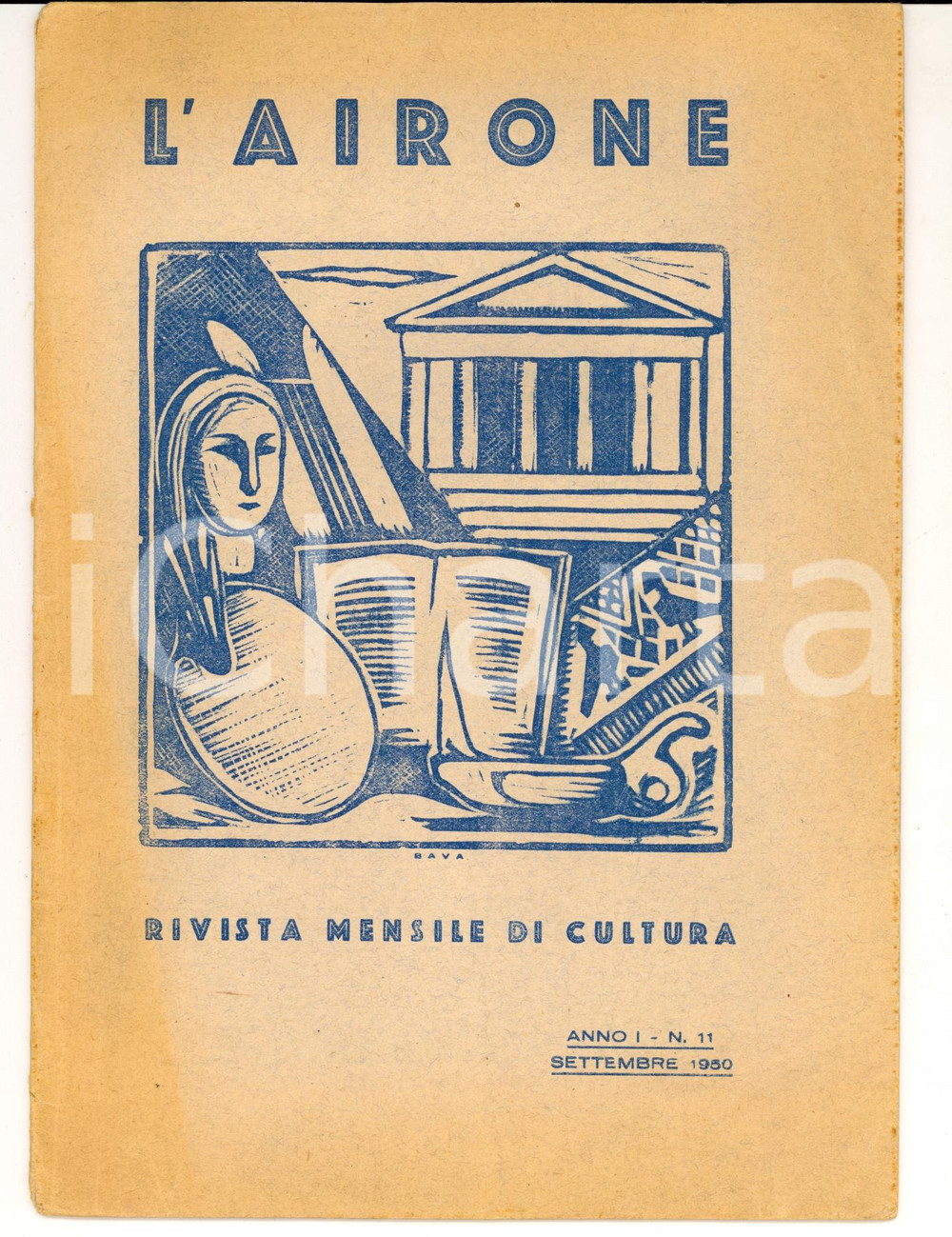 Giornale, rivista storica 1950 L AIRONE Rivista culturale Anno I nÂ° 11 Ill. BAVA 1