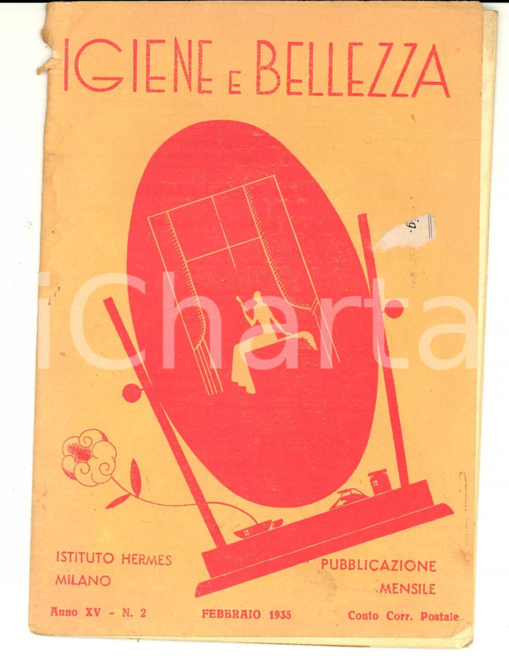 Giornale, rivista storica 1935 MILANO Istituto HERMES Igiene e bellezza Rivista Anno XV nÂ° 2 1