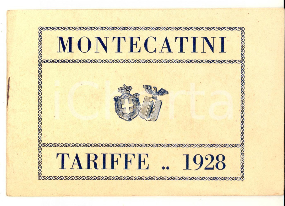 Materiale pubblicitario d’epoca 1928 MONTECATINI TERME PT Tariffario dei trattamenti termali 24 pp. 1