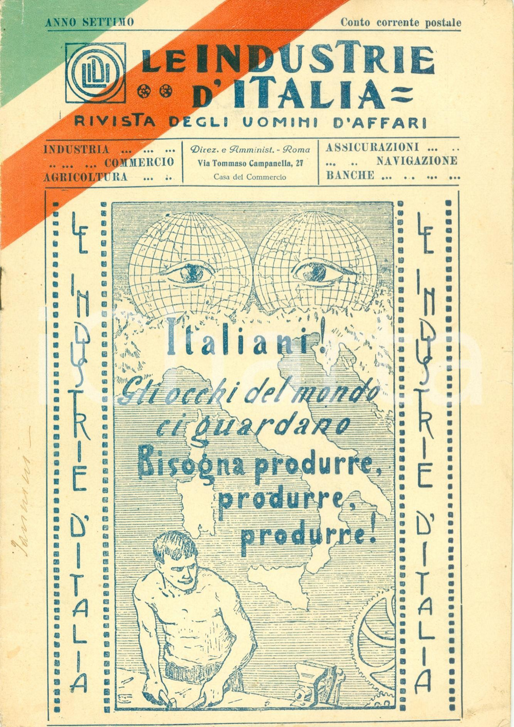 Giornale, rivista storica 1929 LE INDUSTRIE D ITALIA La nuova Fiera di MILANO Rivista uomini d affari 1