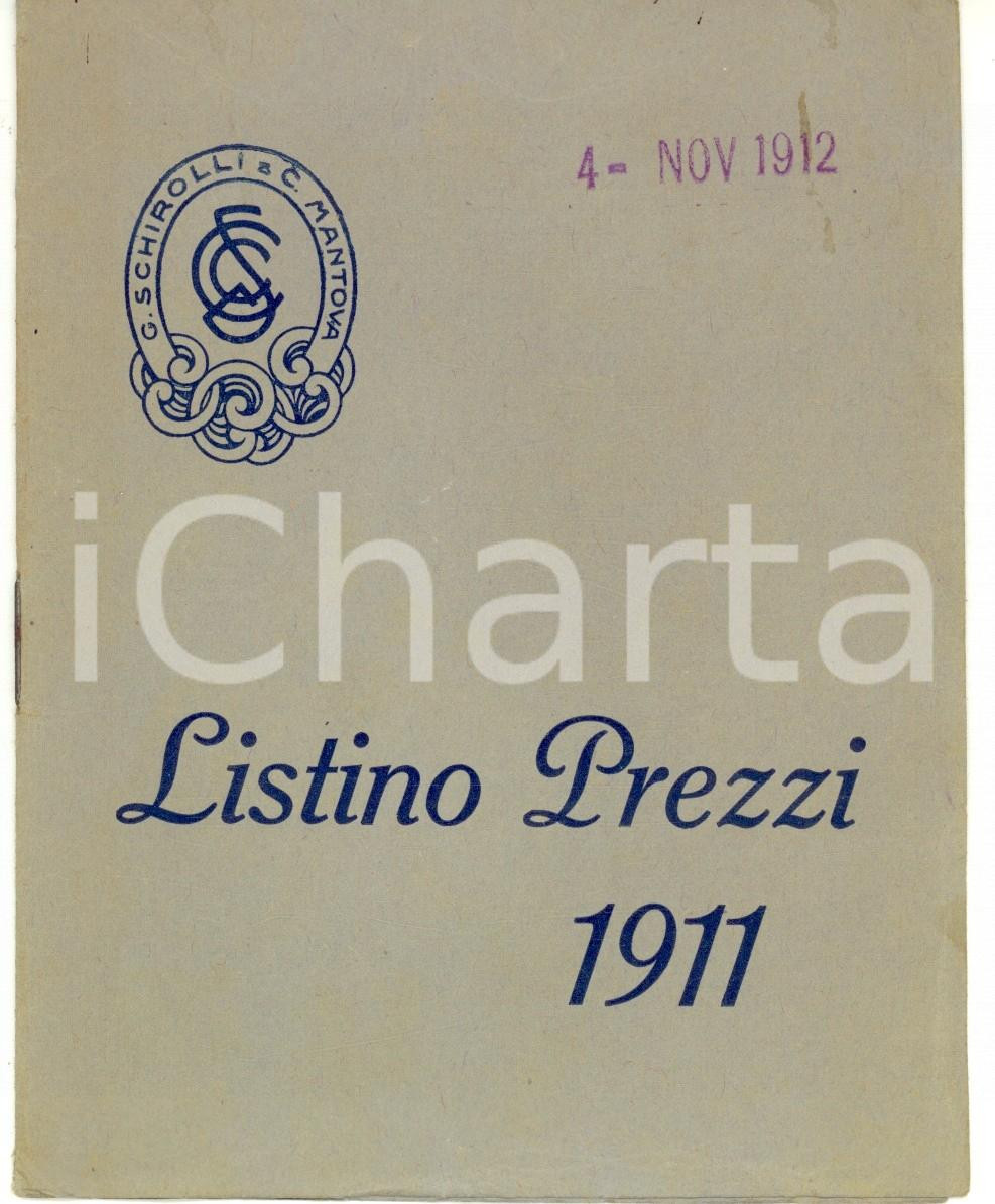 Documento originale, autentico 1911 MANTOVA Ditta G. SCHIROLLI Mobili razionali da ufficio Listino 1
