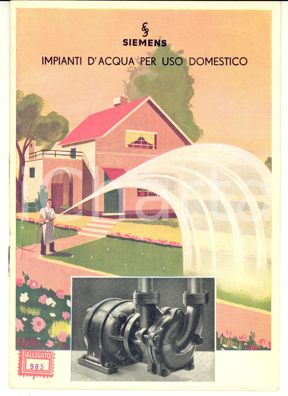 Materiale pubblicitario d’epoca 1940 MILANO SIEMENS Impianti d acqua per uso domestico Pubblicitario 1