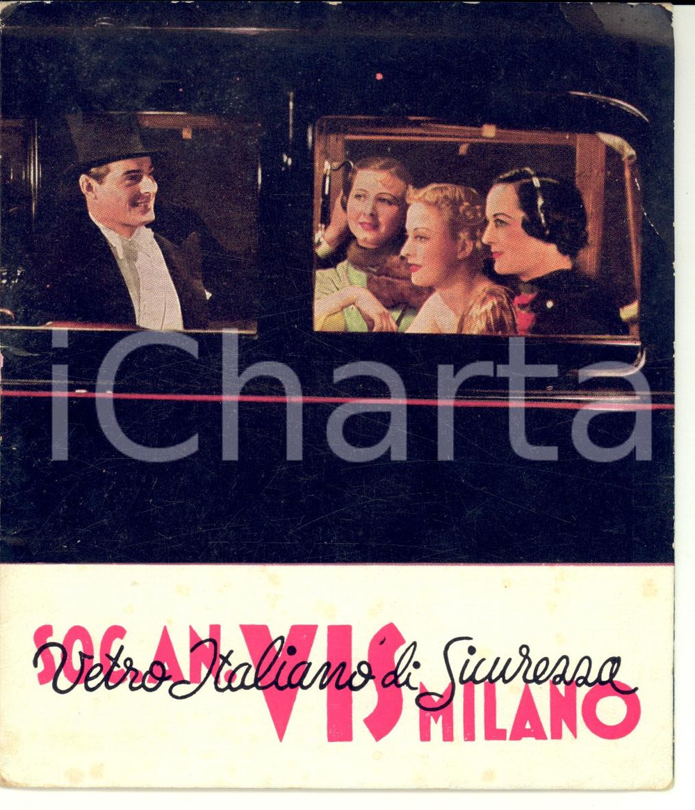 Materiale pubblicitario d’epoca 1935 MILANO Società VIS Cristallo SECURIT Vetro sicurezza Opuscolo pubblicitario 1