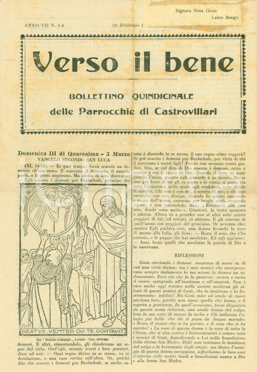 Documento originale, autentico 1929 CASTROVILLARI CS Abate Robert SEMINEL spadaccino missionario Rivista 1