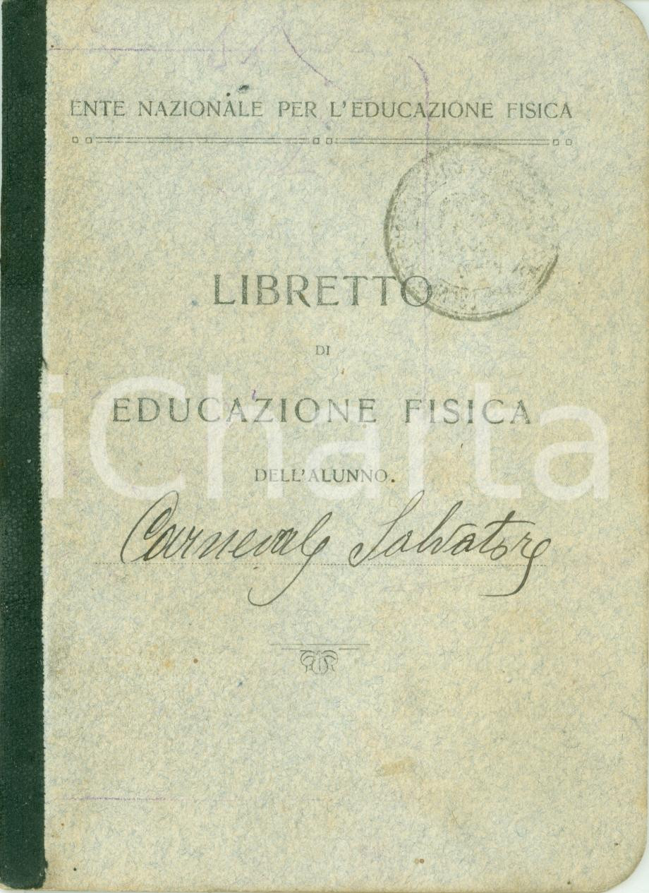 Documento originale, autentico 1926 SQUILLACE CZ Salvatore CARNEVALE Libretto educazione fisica PROPAGANDA 1