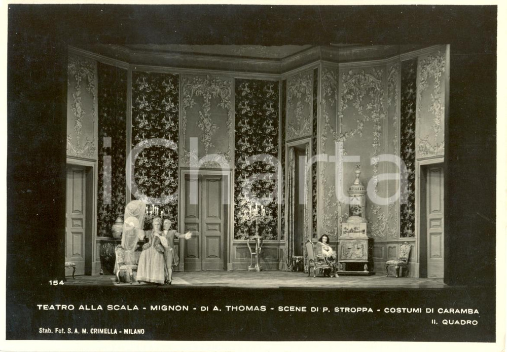 Cartolina originale da collezione 1934 ? MILANO Teatro alla SCALA Mignon Scene Pietro STROPPA Fotografia seriale 1