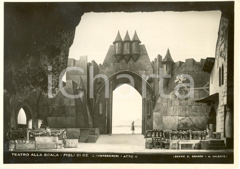 Cartolina originale da collezione 1931 MILANO Teatro alla SCALA Figli di re Scene di GRANDI e VALENTE Fotografia 1