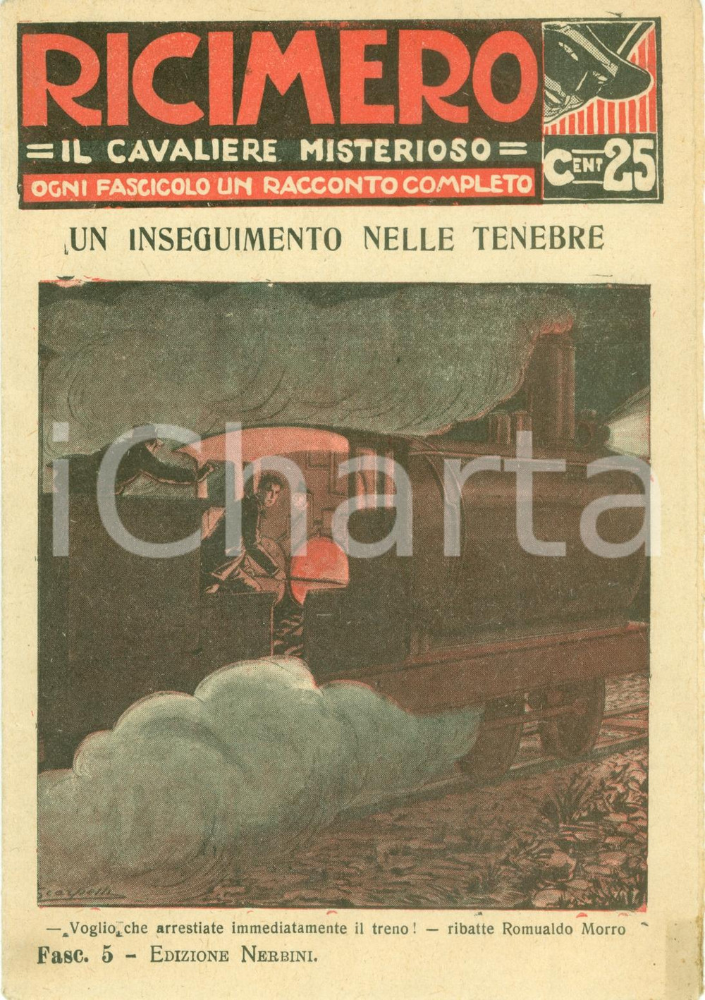 Libro, pubblicazione d epoca 1935 ca RICIMERO Cavaliere misterioso Inseguimento nelle tenebre ILLUSTRATO 1