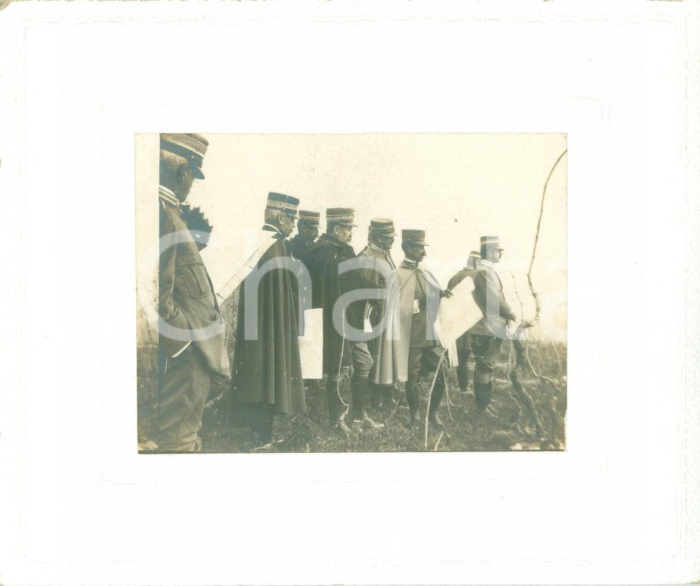 Fotografia d epoca originale 1913 AREA VENETA Ufficiali Esercito studiano terreno per GRANDI MANOVRE Foto 1