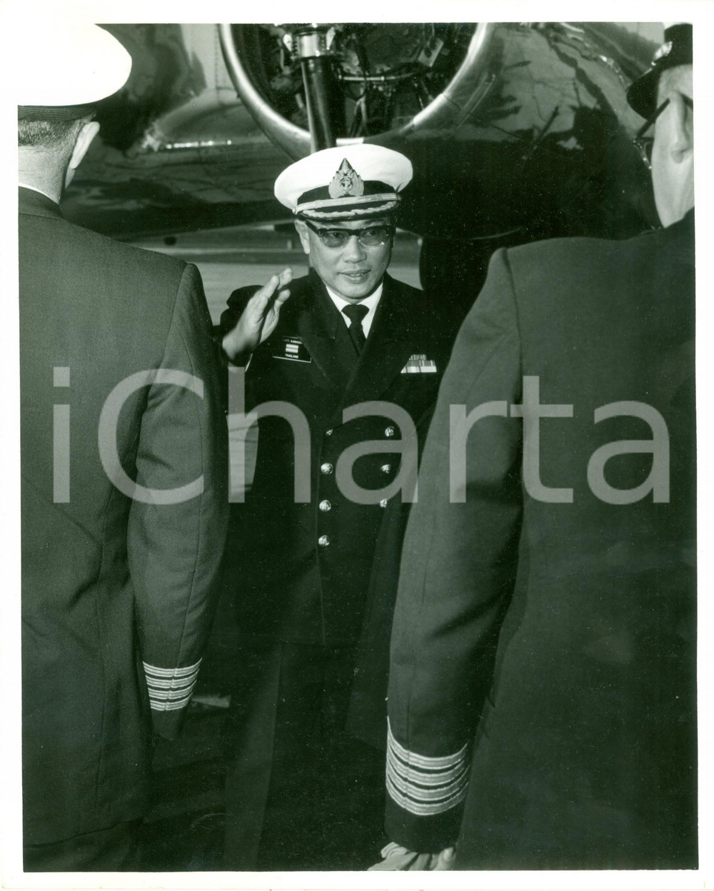 Fotografia d epoca originale 1965 PENSACOLA FLORIDA U.S. NAVY Arrivo ufficiale thailandese NAVAL AIR STATION 1