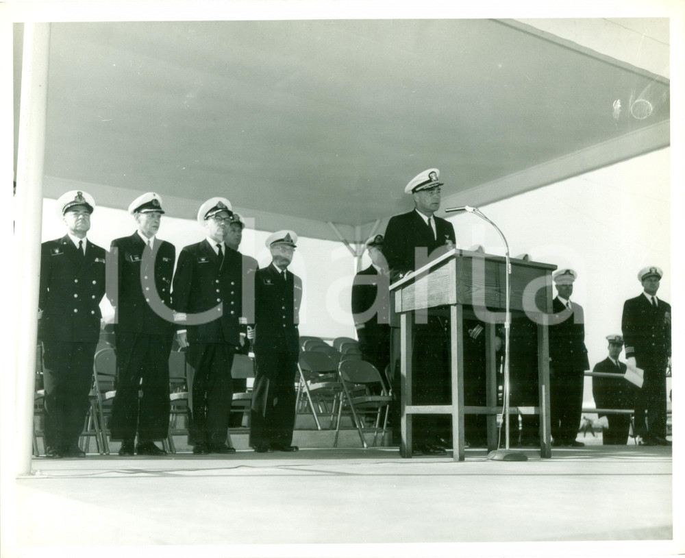 Fotografia d epoca originale 1965 PENSACOLA FLORIDA U.S NAVY Ufficiali stranieri ispezione NAVAL AIR STATION 1