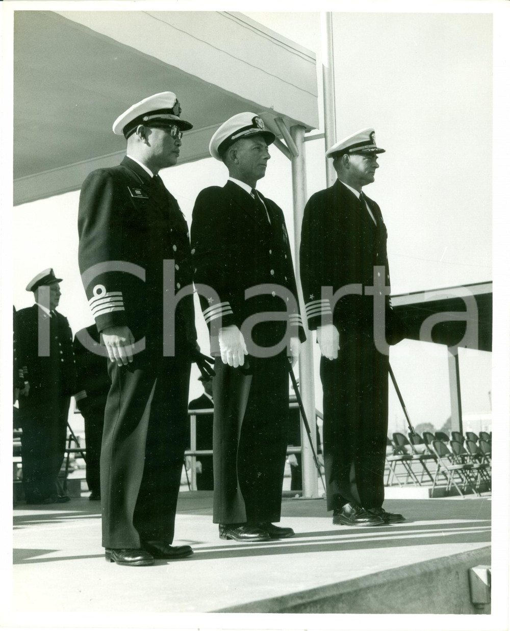 Fotografia d epoca originale 1965 PENSACOLA FLORIDA US NAVY Ufficiali stranieri ispezione NAVAL AIR STATION 1