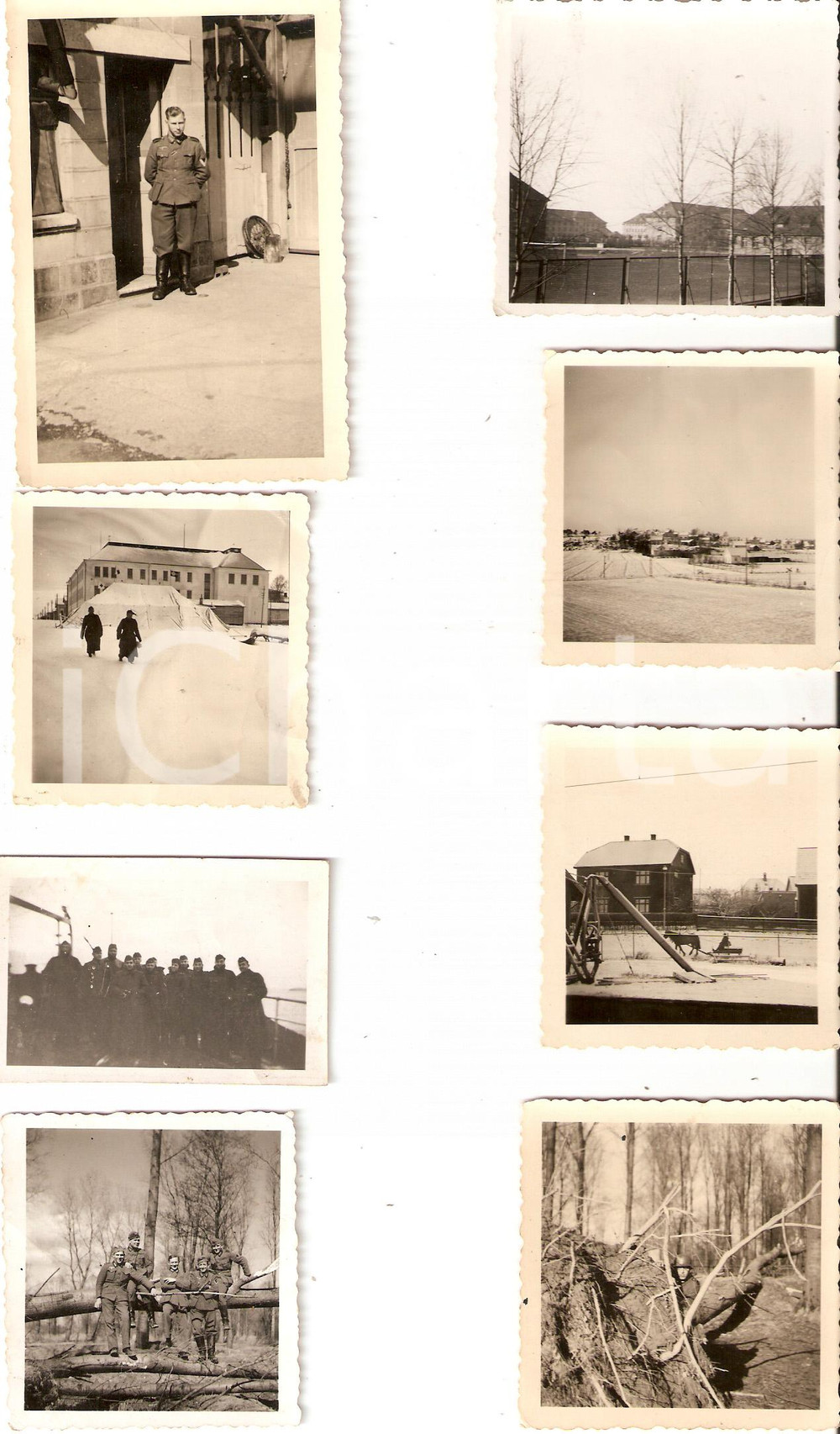 Documento originale, autentico 1940 ca WWII WEHRMACHT Ufficiali al rifugio invernale LOTTO 8 FOTOGRAFIE 1