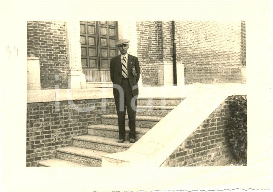 Fotografia d epoca originale 1936 BASSANO GRAPPA Raduno 31° Regg.to Artiglieria Ufficiale Chiesa SAN GIOVANNI 1