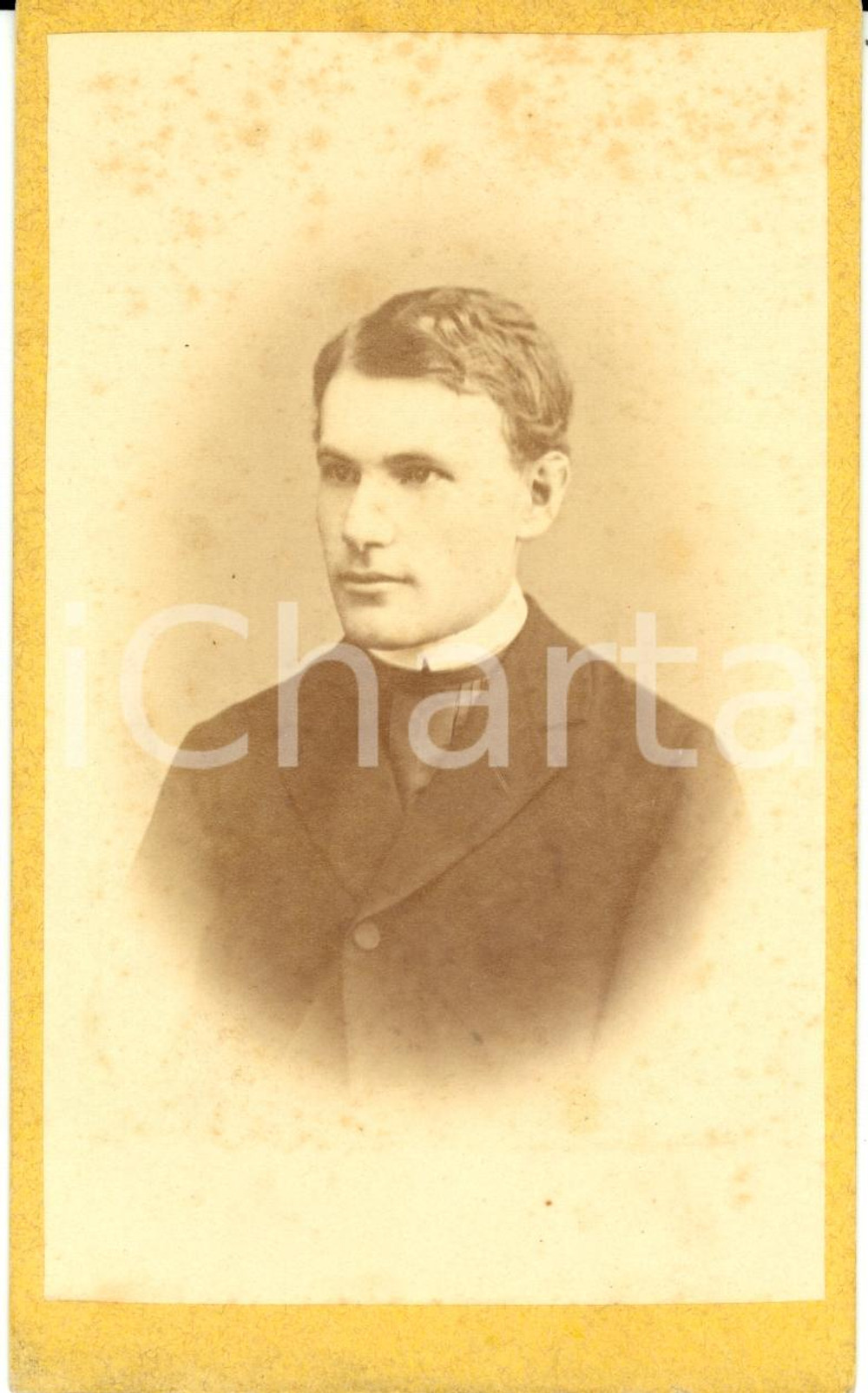 Fotografia d epoca originale 1873 WIEN A Ritratto di giovane uomo in abiti borghesi Foto H. HAMSEN 1