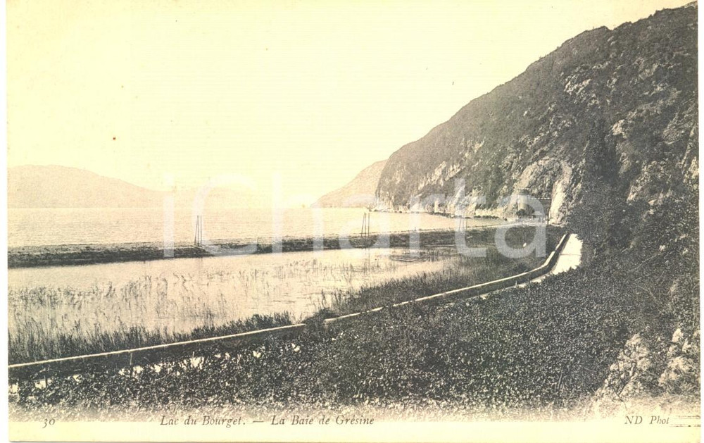 Cartolina originale da collezione 1915 ca LAC DU BOURGET FRANCIA La baia di GRESINE Cartolina postale FP NV 1