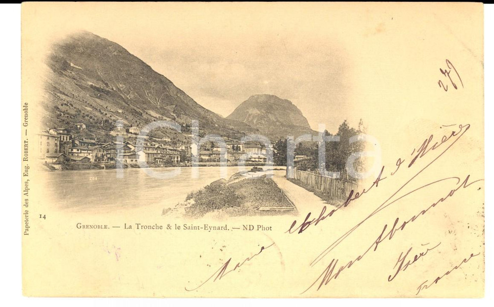 Autografo originale 1900 ca GRENOBLE F  La Tronche Autographe Marie CHABERT D HIERES FP VG 1