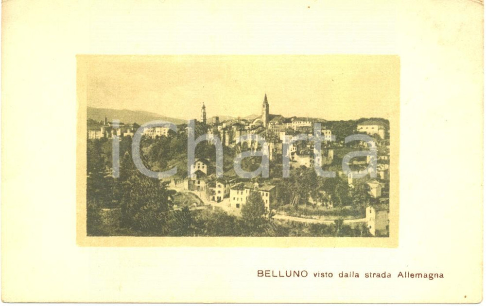 Cartolina originale da collezione 1920 ca. BELLUNO Veduta dalla strada Allemagna FP NV 1