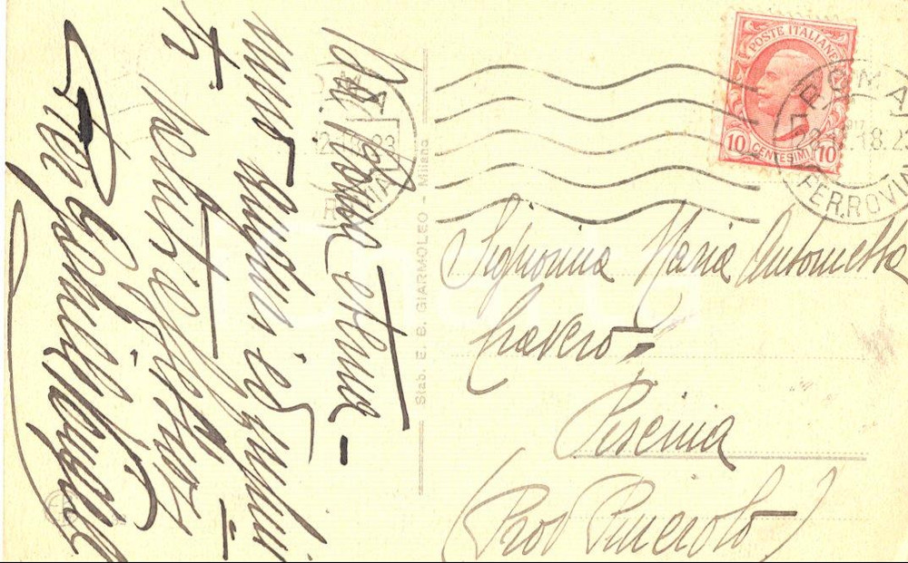 Autografo originale 1918 ROMA Chiesa San Pietro Autografo Pier Gabriele VANGELLI su cartolina FP VG 1