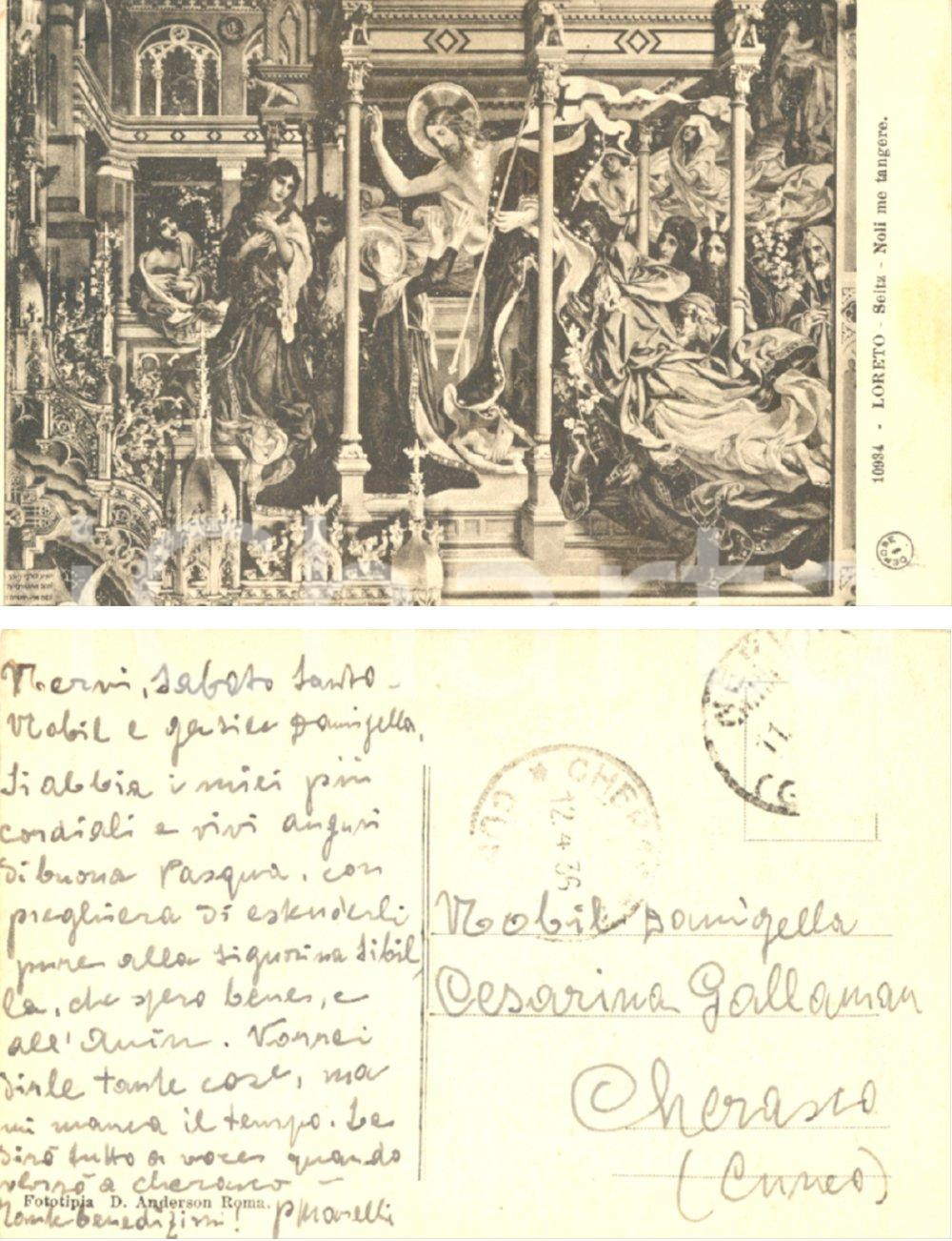 Autografo originale 1936 GENOVA NERVI Cartolina padre Achille MARELLI a Cesarina GALLAMAN Autografo 1