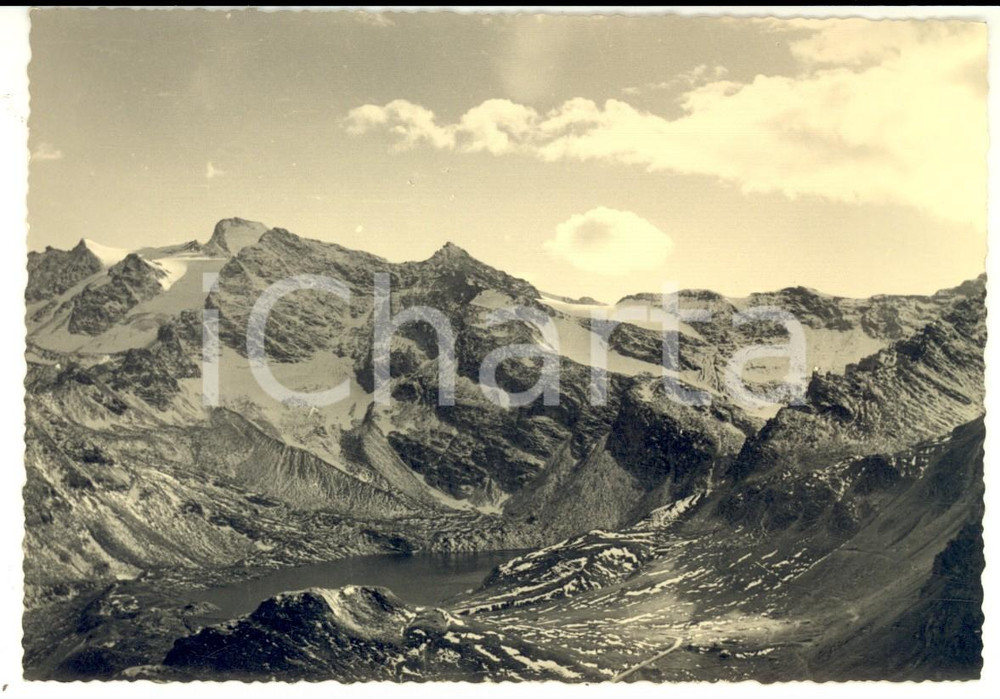 Fotografia d epoca originale 1950 ca VALLI DI LANZO TO Veduta dalle montagne con il lago PERA CIAVAL Foto 1