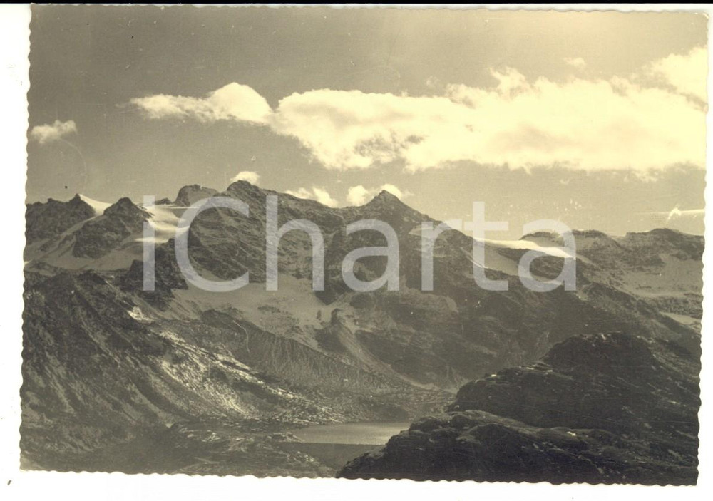 Fotografia d epoca originale 1950 ca VALLI DI LANZO TO Veduta delle montagne con il lago PERA CIAVAL Foto 1