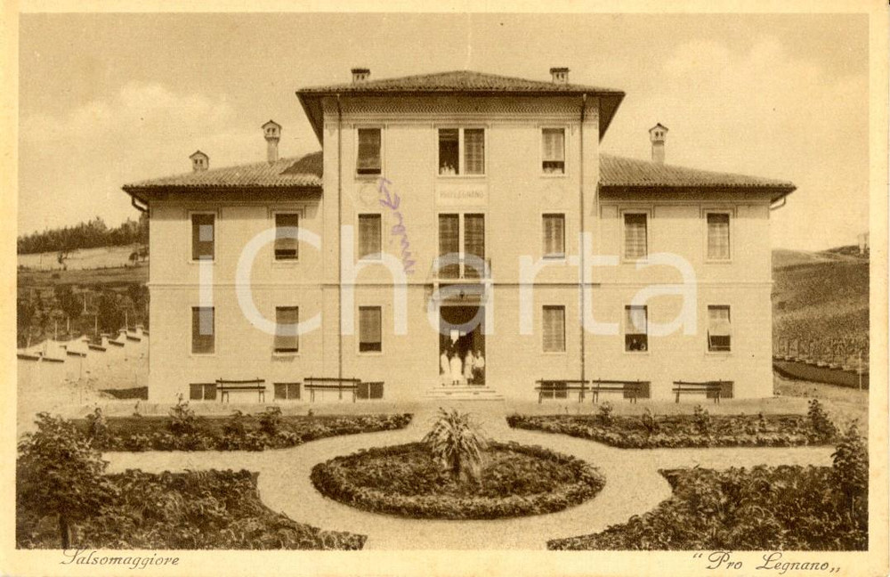 Cartolina originale da collezione 1934 SALSOMAGGIORE TERME PR Casa albergo PRO LEGNANO Cartolina ANIMATA FP NV 1