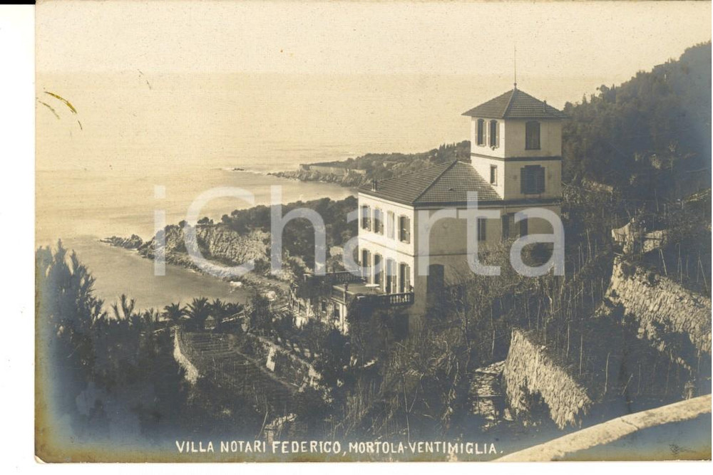 Cartolina originale da collezione 1910 ca VENTIMIGLIA MORTOLA IM Villa Federico NOTARI Cartolina FP NV 1
