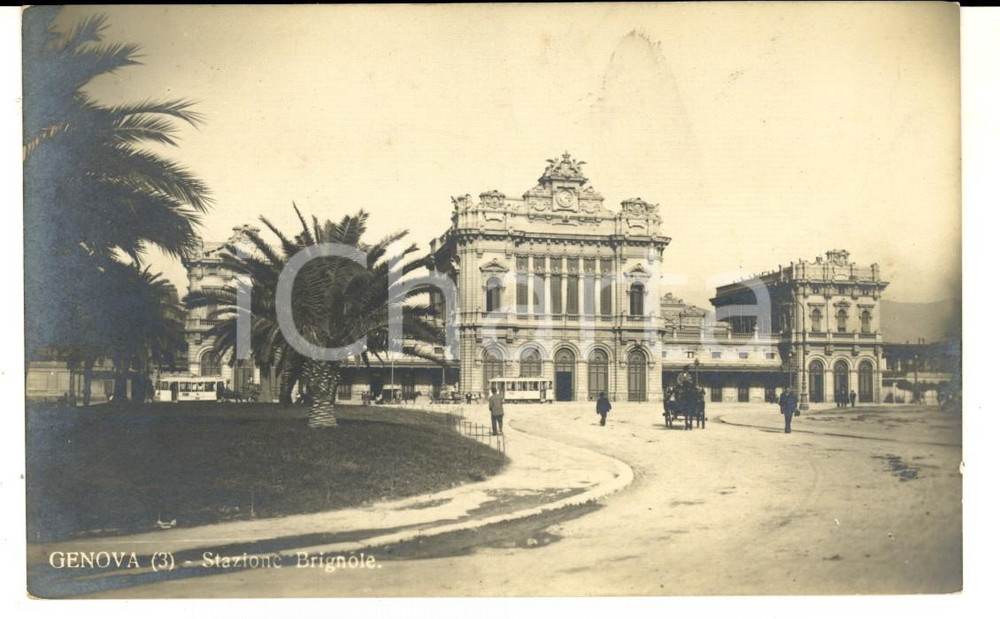 Cartolina originale da collezione 1923 GENOVA Facciata della Stazione BRIGNOLE Cartolina postale FP NV 1