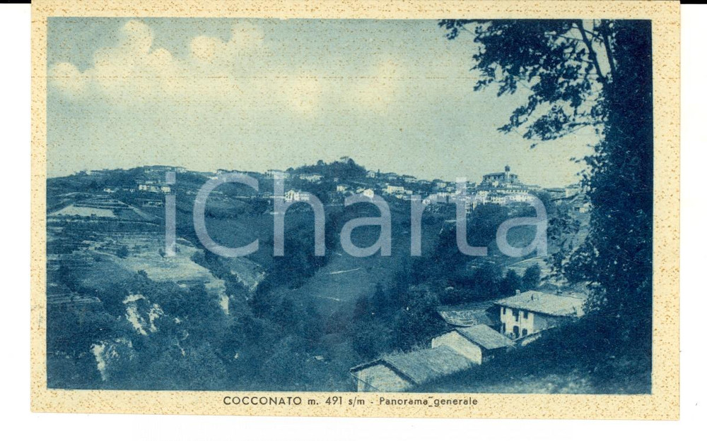 Cartolina originale da collezione 1943 COCCONATO AT Panorama generale Cartolina postale FP NV 1