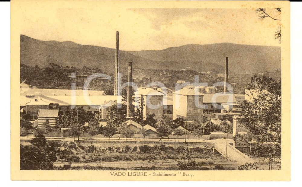 Cartolina originale da collezione 1930 ca VADO LIGURE SV Stabilimento ILVA Cartolina postale FP VG 1