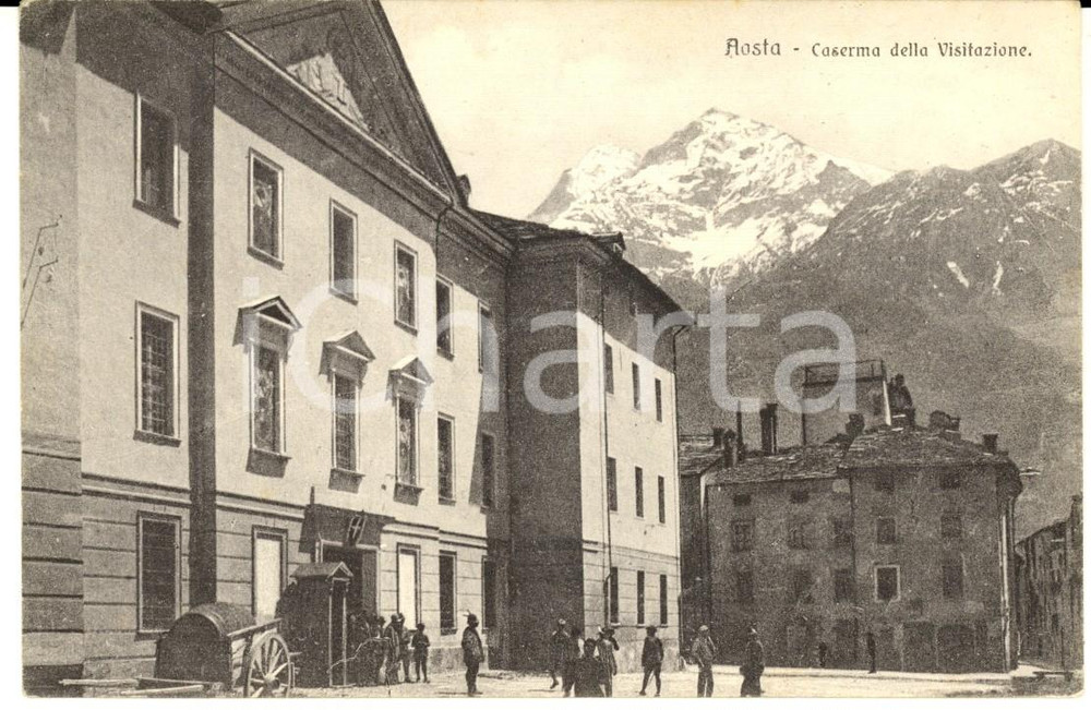 Cartolina originale da collezione 1915 ca AOSTA Caserma della VisitazioneCartolina postale FP NV 1
