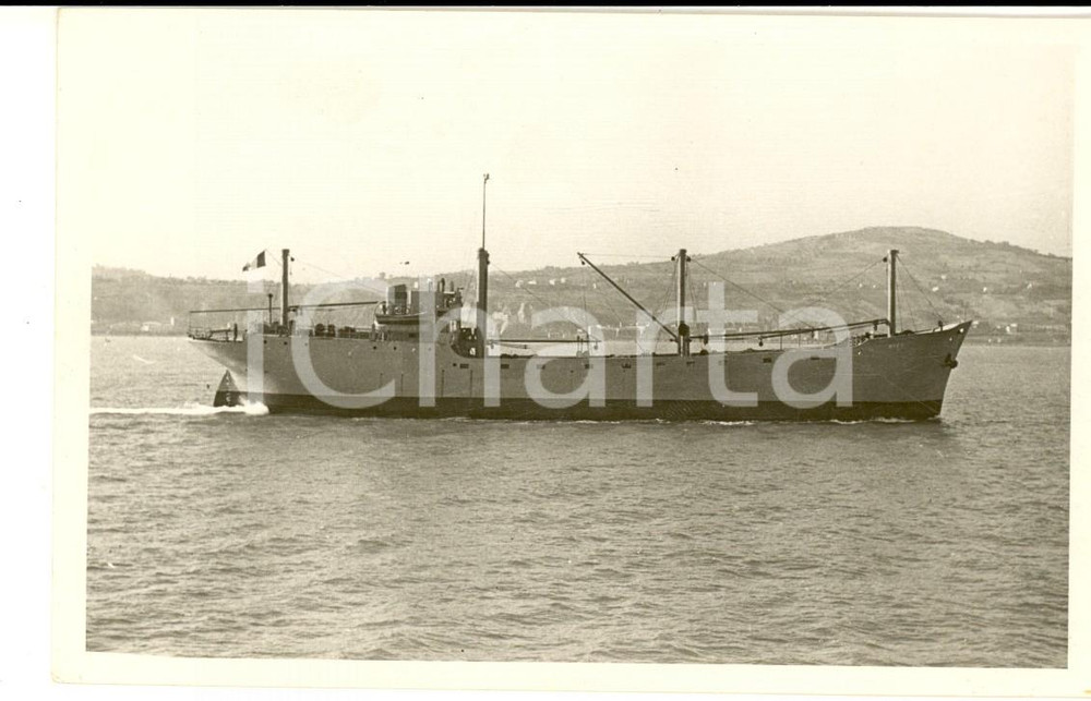 Fotografia d epoca originale 1940 ca MARINA MERCANTILE ANCONA Nave in uscita dal porto Foto CORSINI FP 1